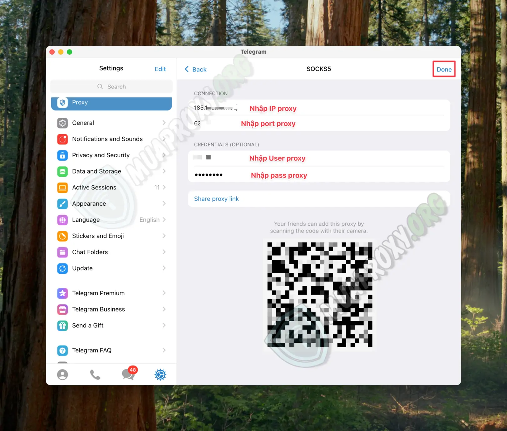 Hướng dẫn cấu hình proxy cho telegram trên máy tính