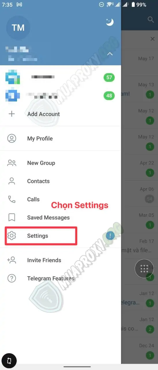 Hướng dẫn cấu hình proxy cho telegram trên điện thoại