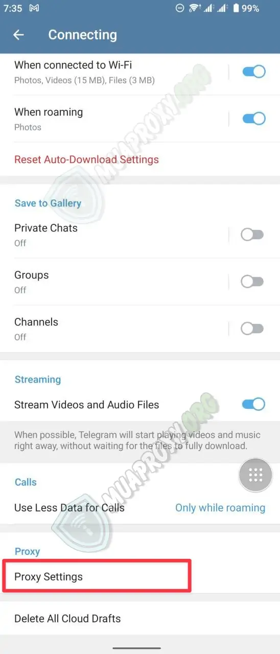 Hướng dẫn cấu hình proxy cho telegram trên điện thoại