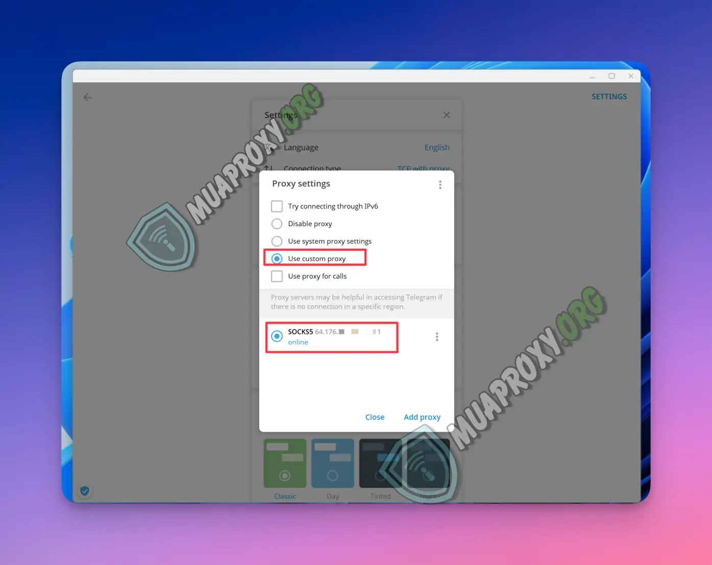 Hướng dẫn cấu hình proxy cho telegram trên máy tính